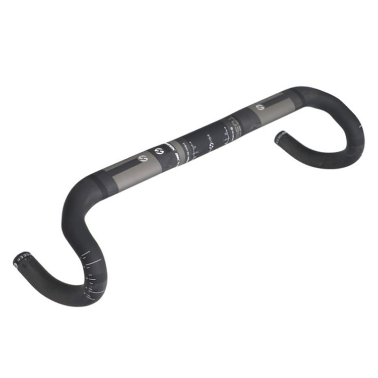 TOSEEK Full Carbon Fiber Road Bike Bent Handlebar Groove Outside Line Handle, Size: 440mm (UD Black) - Bicycle Grips by buy2fix | Online Shopping UK | buy2fix