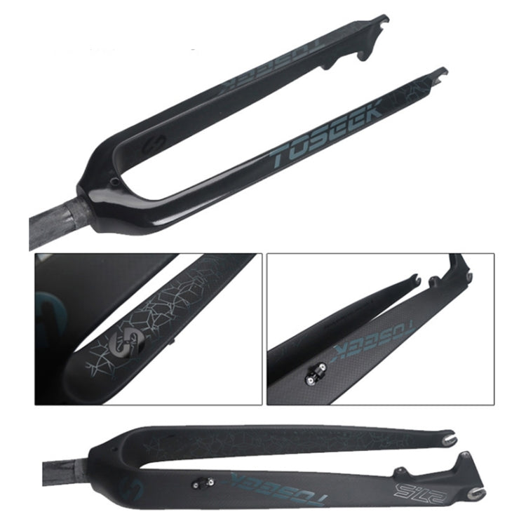 TOSEEK Ultra Light 26 Inch 385mm Mountain Bike Full Carbon Front Fork Straight Tube Disc Brake(Black) by TOSEEK