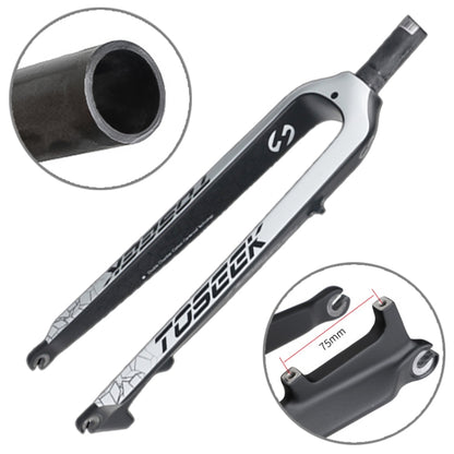 TOSEEK Ultra Light 29 Inch 435mm Mountain Bike Full Carbon Front Fork Straight Head Tube Disc Brake(White) by buy2fix