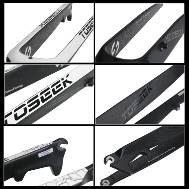 TOSEEK Ultra Light 29 Inch 435mm Mountain Bike Full Carbon Front Fork Straight Head Tube Disc Brake(White) by buy2fix