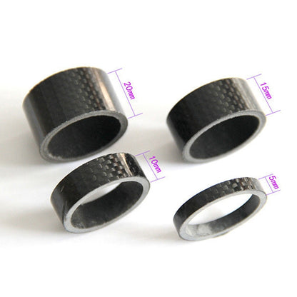 Bicycle Front Fork Headset Carbon Fiber Gasket Stem Wrist Backing Ring 3K Carbon Fiber 5 / 10 / 15 / 20mm by buy2fix