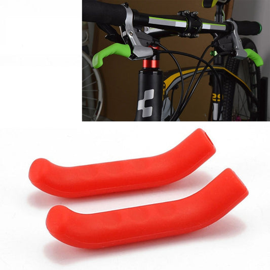 1Pair Universal Type Bicycle Brake Silicone Protection Covers(Red) - Bicycle Grips by buy2fix | Online Shopping UK | buy2fix