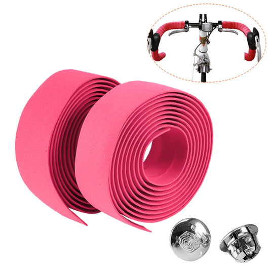 1 Pair Cycling Road Bike Sports Bicycle Cork Handlebar Tape Wrap + 2 Bar Plug(Pink) - Bicycle Grips by buy2fix | Online Shopping UK | buy2fix