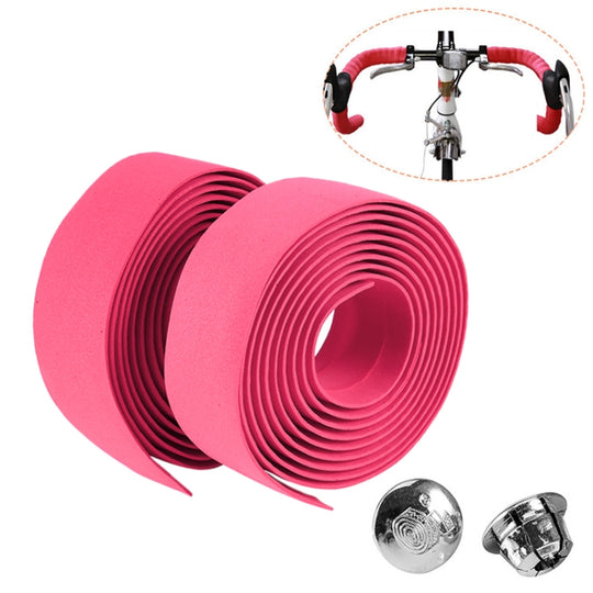 TOSEEK 1 Paar Neu Radfahren Rennrad Sport Fahrrad Kork Lenkerband Wrap + 2 Stangenstecker (Rosa)