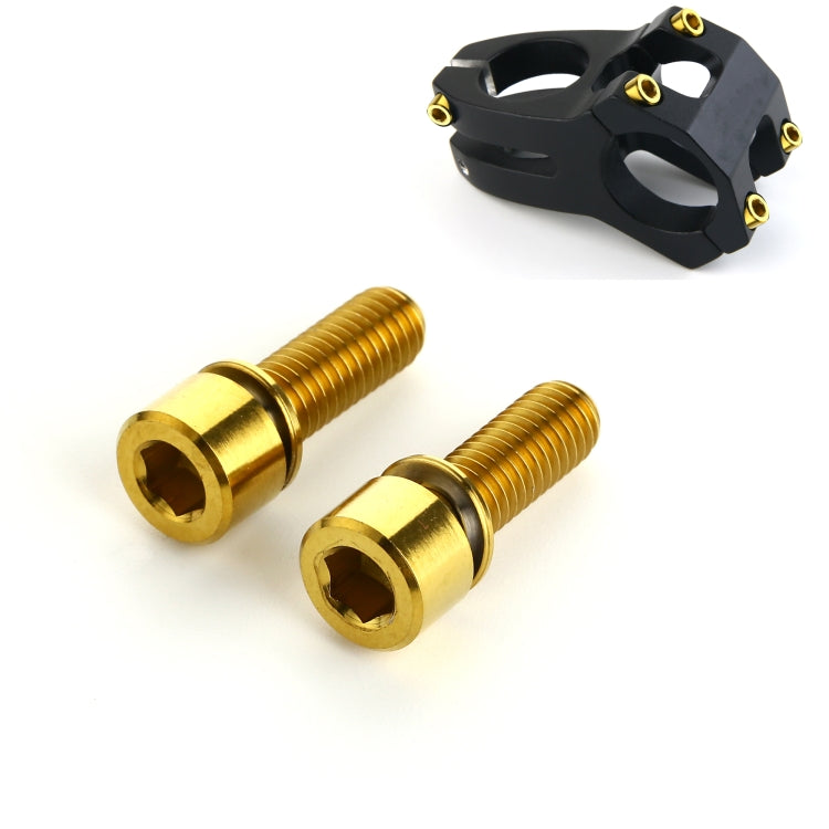 2 PCS Bicycle Accessories Titanium Bottle Cage Screw M5 15mm(Gold) by buy2fix