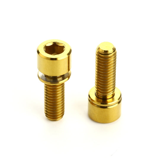 2 PCS Bicycle Accessories Titanium Bottle Cage Screw M5 15mm(Gold) by buy2fix