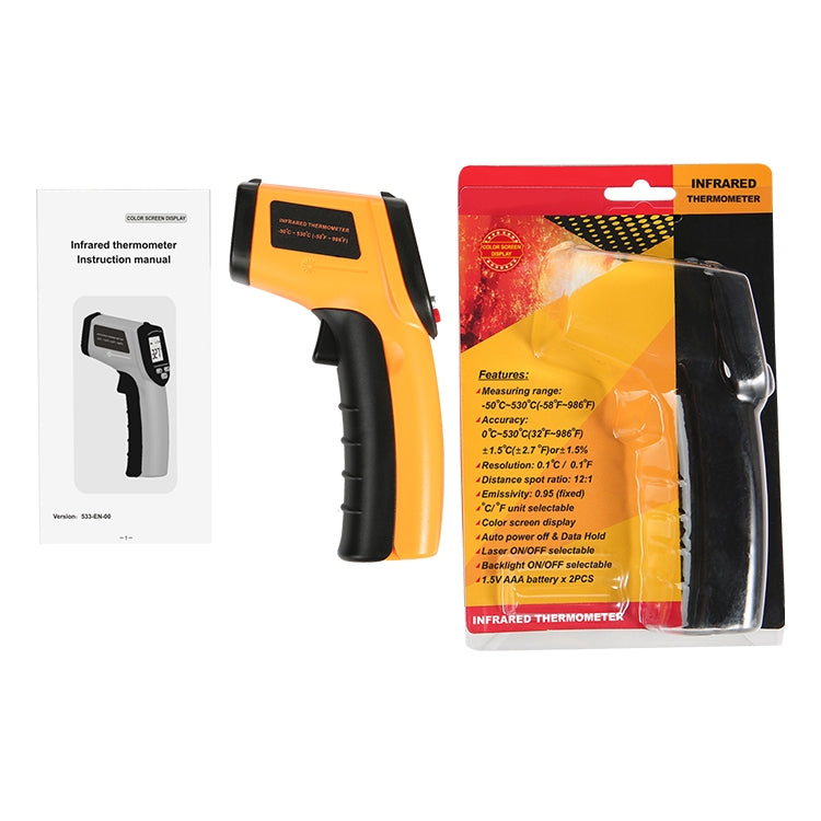 GM533 Portable Digital Laser Point Infrared Thermometer, Temperature Range: -50-530 Celsius Degree - Thermostat & Thermometer by buy2fix | Online Shopping UK | buy2fix