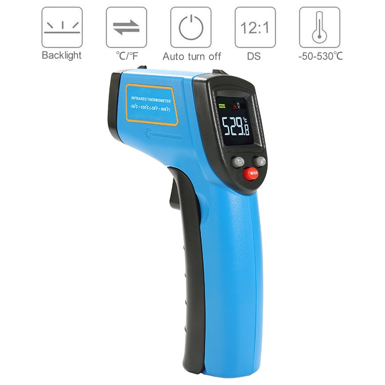 GM533A Portable Digital Laser Point Infrared Thermometer, Temperature Range: -50-530 Celsius Degree - Thermostat & Thermometer by buy2fix | Online Shopping UK | buy2fix