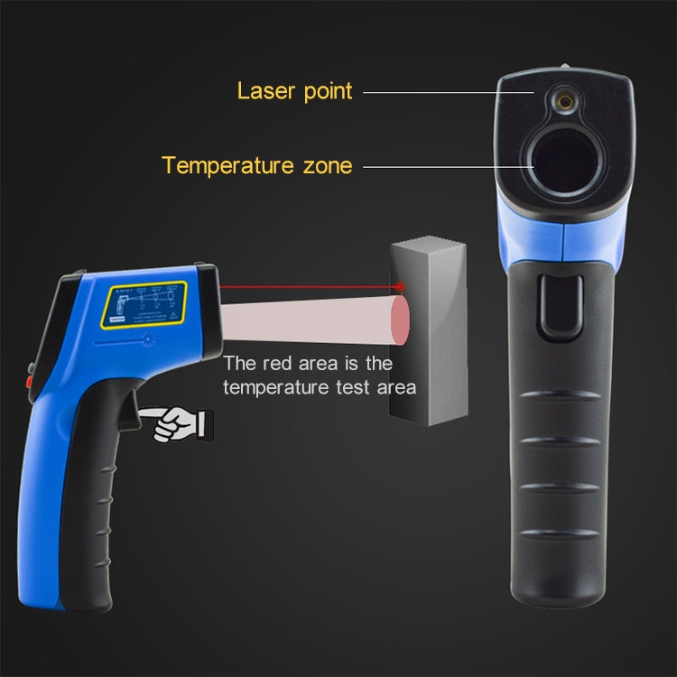 GM533A Portable Digital Laser Point Infrared Thermometer, Temperature Range: -50-530 Celsius Degree - Thermostat & Thermometer by buy2fix | Online Shopping UK | buy2fix