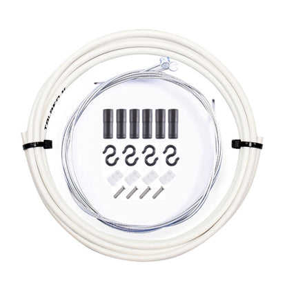 7 in 1 Cylindrical Head PVC Brake Cable Tube Set for Mountain Bike (White) - Bicycle Brake Parts by buy2fix | Online Shopping UK | buy2fix