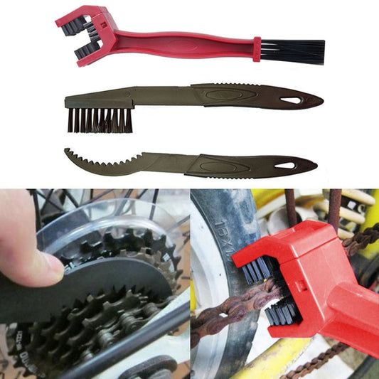 2 Set Bicycle Chain Cleaning Brush Flywheel Cleaning Tools Crankset Brush Cleaning Chain Wheel Set Brush (Red) - Maintenance tools by buy2fix | Online Shopping UK | buy2fix