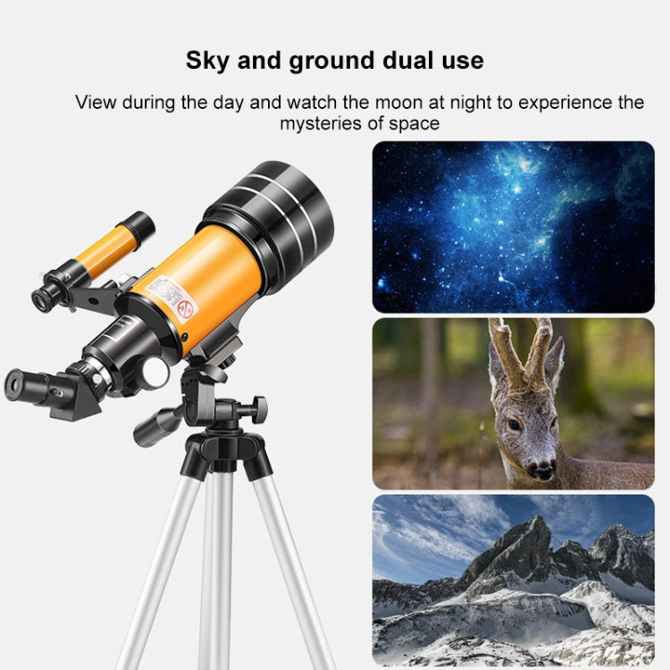 High-definition Stargazing Refracting Astronomical Telescope(Black Yellow) by buy2fix