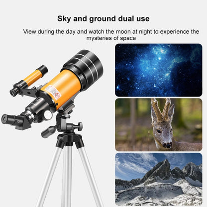 High-definition Stargazing Refracting Astronomical Telescope(Black Yellow) by buy2fix
