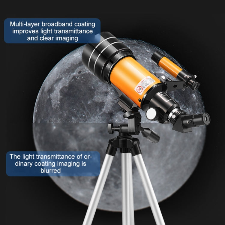 High-definition Stargazing Refracting Astronomical Telescope(Black Yellow) by buy2fix