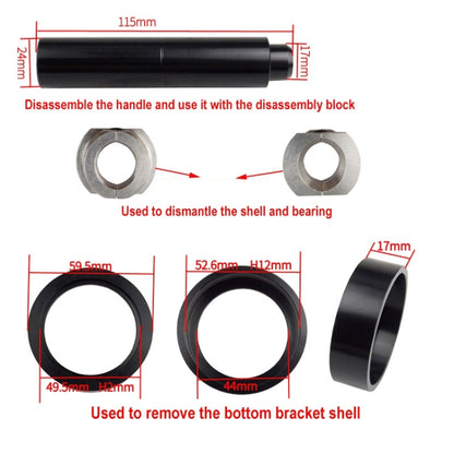 BIKERSAY BT040S2 Bicycle Press-in Type Axis Bracket Static Installation Removal Tool Set, Professional Edition - Maintenance tools by BIKERSAY | Online Shopping UK | buy2fix
