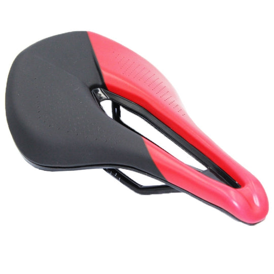 BIKERSAY SZ001 Siège de selle en cuir PU pour vélo (noir rouge)
