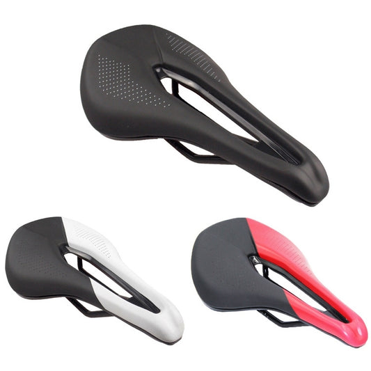BIKERSAY SZ001 Bicycle PU Leather Saddle Seat (Black Red) - Bicycle Saddle by BIKERSAY | Online Shopping UK | buy2fix