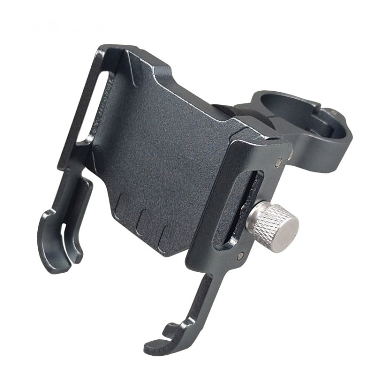 BIKERSAY MP008 Bike Motorcycle Aluminum Alloy Phone Holder Handlebar Clips (Titanium Color) - Holders by BIKERSAY | Online Shopping UK | buy2fix