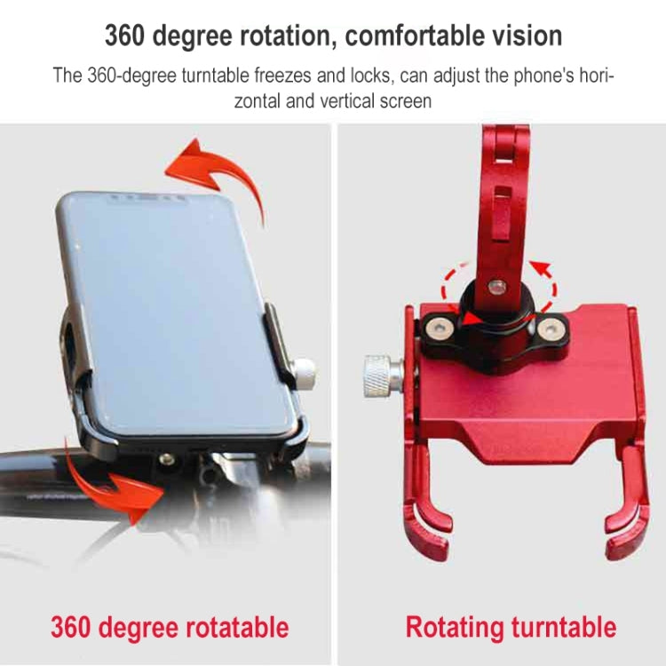 BIKERSAY MP008 Bike Motorcycle Aluminum Alloy Phone Holder Handlebar Clips (Titanium Color) - Holders by BIKERSAY | Online Shopping UK | buy2fix
