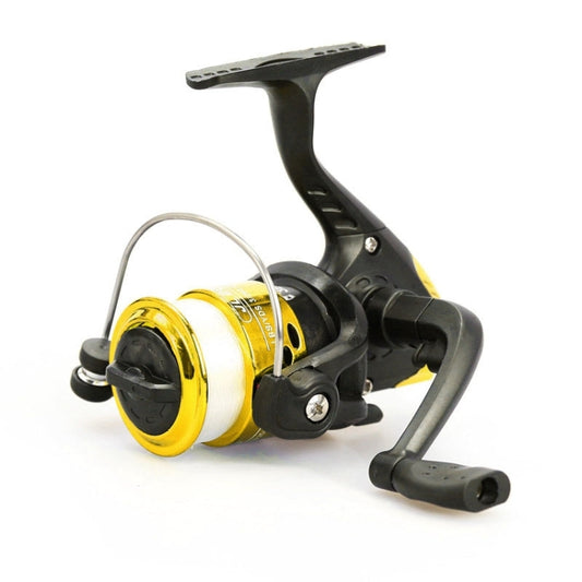 JL200 Plating Plastic 3 Ball Bearings Handle Fishing Spinning Reel  with Transparent Lines(Gold) - Fishing Reels by buy2fix | Online Shopping UK | buy2fix