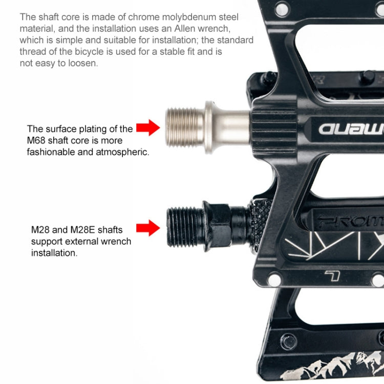 PROMEND PD-M28 1 Pair Bicycle Aluminum Alloy DU Bearings Pedals - Pedals by PROMEND | Online Shopping UK | buy2fix