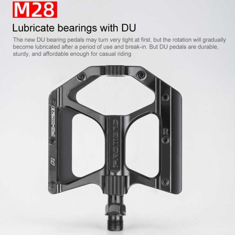 PROMEND PD-M28 1 Pair Bicycle Aluminum Alloy DU Bearings Pedals - Pedals by PROMEND | Online Shopping UK | buy2fix