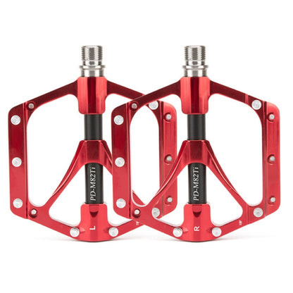 PROMEND PD-M82-TI 1 Pair Mountain Bicycle Titanium Alloy Shaft 3-Bearings Wide Pedals (Red) by PROMEND