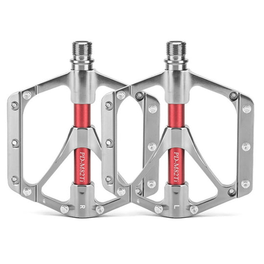 PROMEND PD-M82-TI 1 paire de vélo de montagne avec arbre en alliage de titane, 3 roulements, pédales larges (argent)