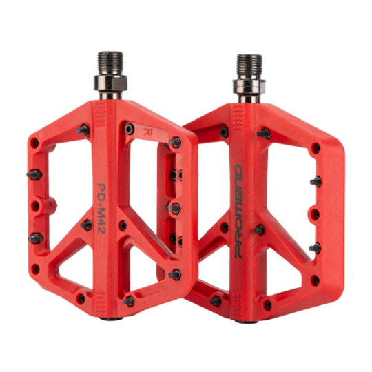 PROMEND PD-M42 1 paire de pédales à roulement à grande vitesse en nylon pour vélo de montagne (rouge)
