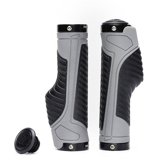 PROMEND GR-504 1 paire de housses de poignée de vélo ergonomiques TPR (noir gris)