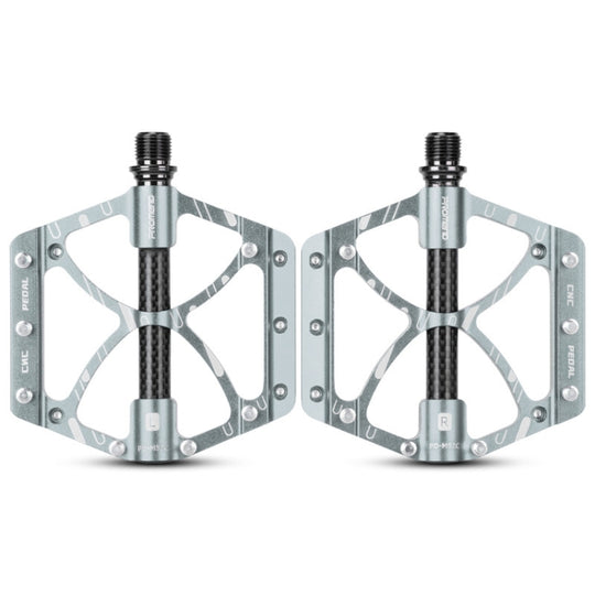 PROMEND PD-M52C 1 paire de pédales de vélo en alliage d'aluminium + Tube en Fiber de carbone (couleur titane)