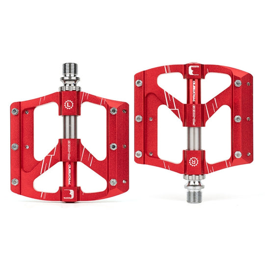 PROMEND PD-M88 1 paire de pédales de vélo de montagne en alliage d'aluminium à 3 roulements (rouge)