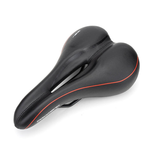 PROMEND SD-565 Selle de vélo creuse en silicone respirant (noir rouge)