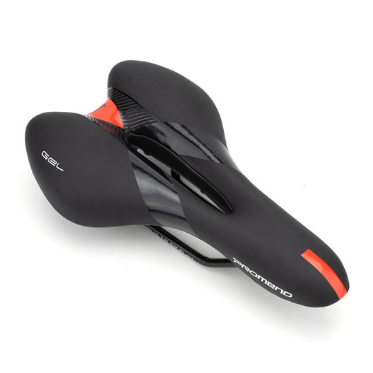 PROMEND SD-567 Selle de vélo de course creuse en silicone respirant (noir rouge)