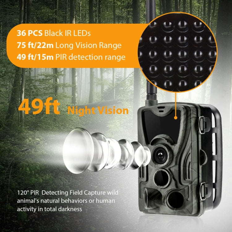 HC801LTE 4G US Version Waterproof IP65 IR Night Vision Security 16MP Hunting Trail Camera, 120 Degree Angle by buy2fix