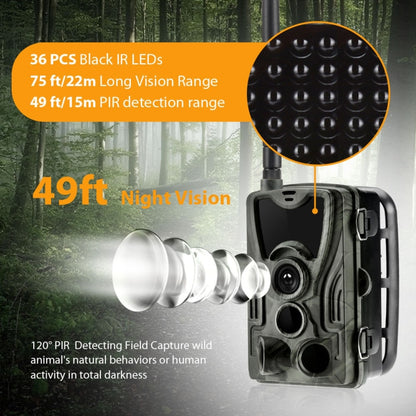 HC801LTE 4G US Version Waterproof IP65 IR Night Vision Security 16MP Hunting Trail Camera, 120 Degree Angle by buy2fix