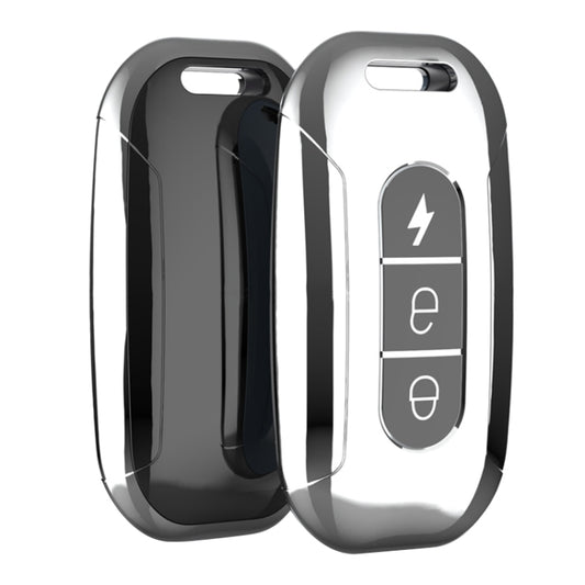 Electric Vehicle Key Electroplated TPU Case For AIMA C (Black) - Car Key Cases by buy2fix | Online Shopping UK | buy2fix