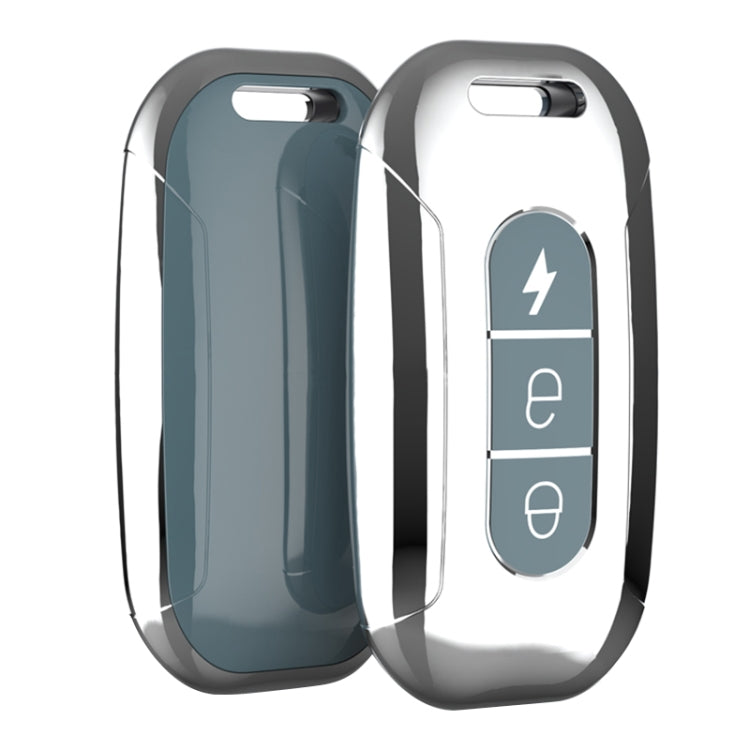 Electric Vehicle Key Electroplated TPU Case For AIMA C (Blue) - Car Key Cases by buy2fix | Online Shopping UK | buy2fix