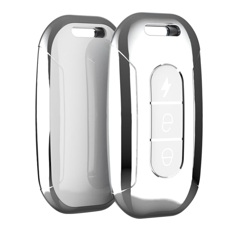 Electric Vehicle Key Electroplated TPU Case For AIMA C (White) - Car Key Cases by buy2fix | Online Shopping UK | buy2fix