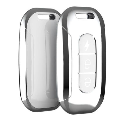 Electric Vehicle Key Electroplated TPU Case For AIMA C (White) - Car Key Cases by buy2fix | Online Shopping UK | buy2fix