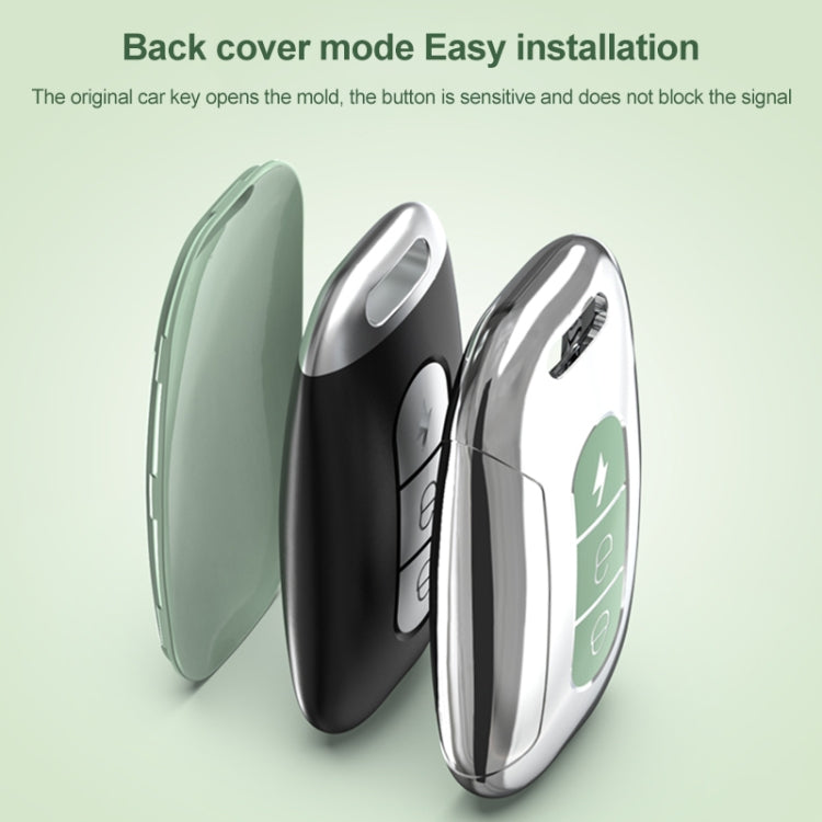 Electric Vehicle Key Electroplated TPU Case For AIMA C (Green) - Car Key Cases by buy2fix | Online Shopping UK | buy2fix