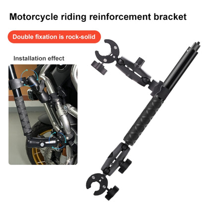 Motorcycle Double Dual-heads Crabs Clamps Handlebar Fixed Mount Selfie Stick by buy2fix