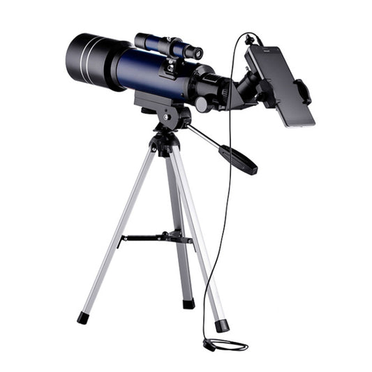 WR852-3 16x/66x70 High Definition High Times Astronomical Telescope with Tripod & Phone Fixing Clip & Moon Filter(Dark Blue) by buy2fix