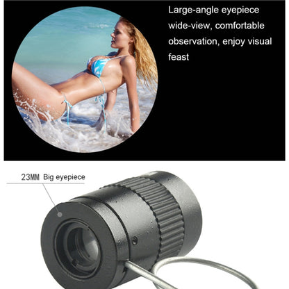 2.5x17.5mm Mini Pocket Miniature Telescope with Finger Buckle (Black) by buy2fix