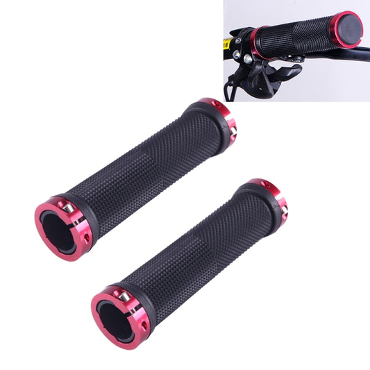 OQSPORT 2 PCS Bike Hand Grips Bilateral Lock Straight Barrel MTB Bicycle Anti-slip Handlebar Grips(Wine Red) - Bicycle Grips by buy2fix | Online Shopping UK | buy2fix
