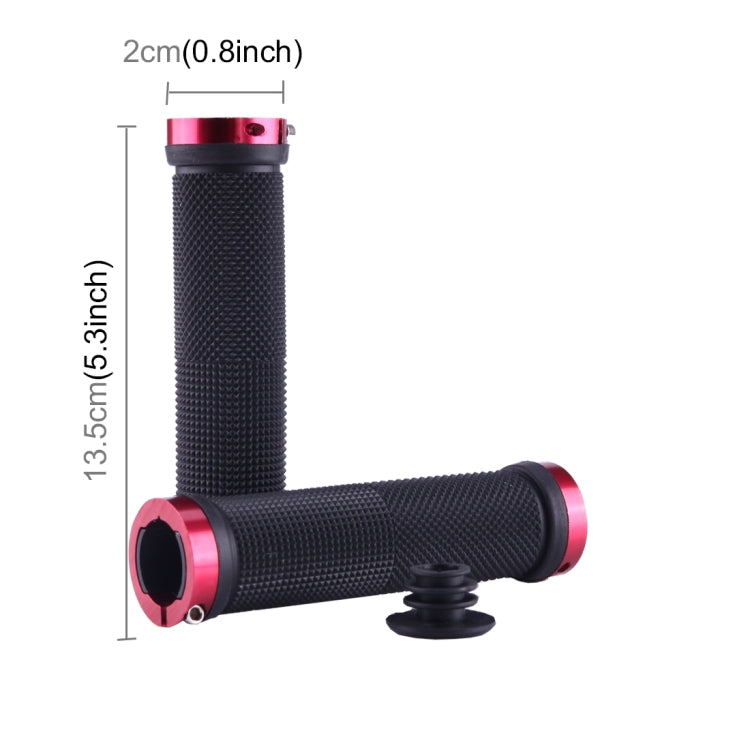 OQSPORT 2 PCS Bike Hand Grips Bilateral Lock Straight Barrel MTB Bicycle Anti-slip Handlebar Grips(Wine Red) - Bicycle Grips by buy2fix | Online Shopping UK | buy2fix