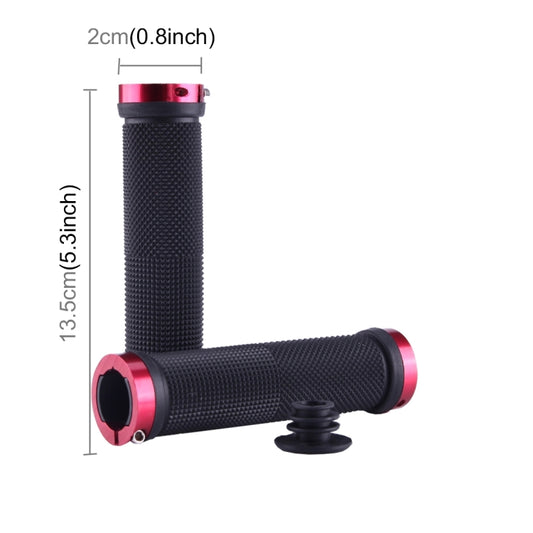 OQSPORT 2 PCS Bike Hand Grips Bilateral Lock Straight Barrel MTB Bicycle Anti-slip Handlebar Grips(Wine Red) - Bicycle Grips by buy2fix | Online Shopping UK | buy2fix