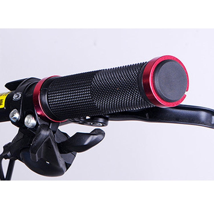 OQSPORT 2 PCS Bike Hand Grips Bilateral Lock Straight Barrel MTB Bicycle Anti-slip Handlebar Grips(Wine Red) - Bicycle Grips by buy2fix | Online Shopping UK | buy2fix