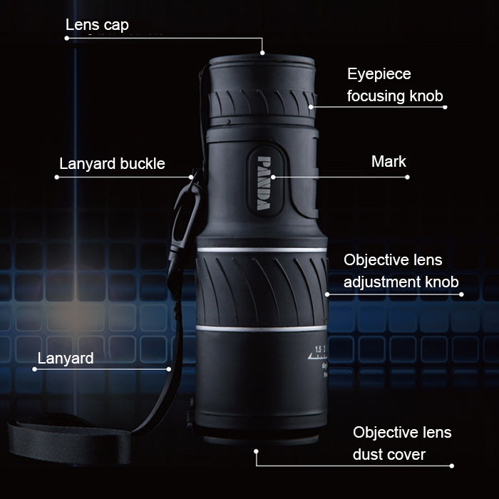 40x60 12X Pocket High Times High Definition Night Vision Focusing Monocular Telescope(Black) by buy2fix