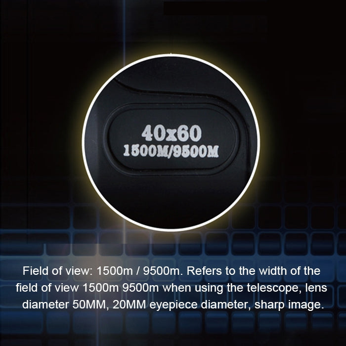 40x60 12X Pocket High Times High Definition Night Vision Focusing Monocular Telescope(Black) by buy2fix